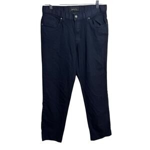 HILTL Wool Hounds Tooth Trouser Pant Men 34x38 Blue Navy Preppy Office Minimal